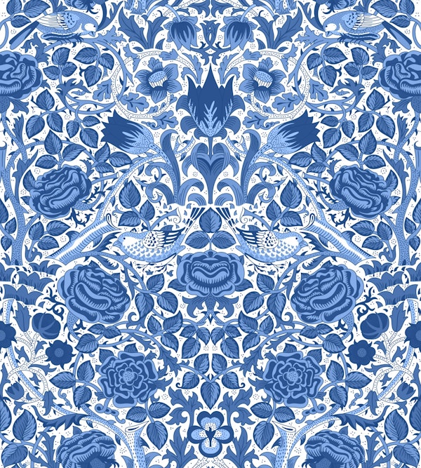Victorian Rose 3 Blue