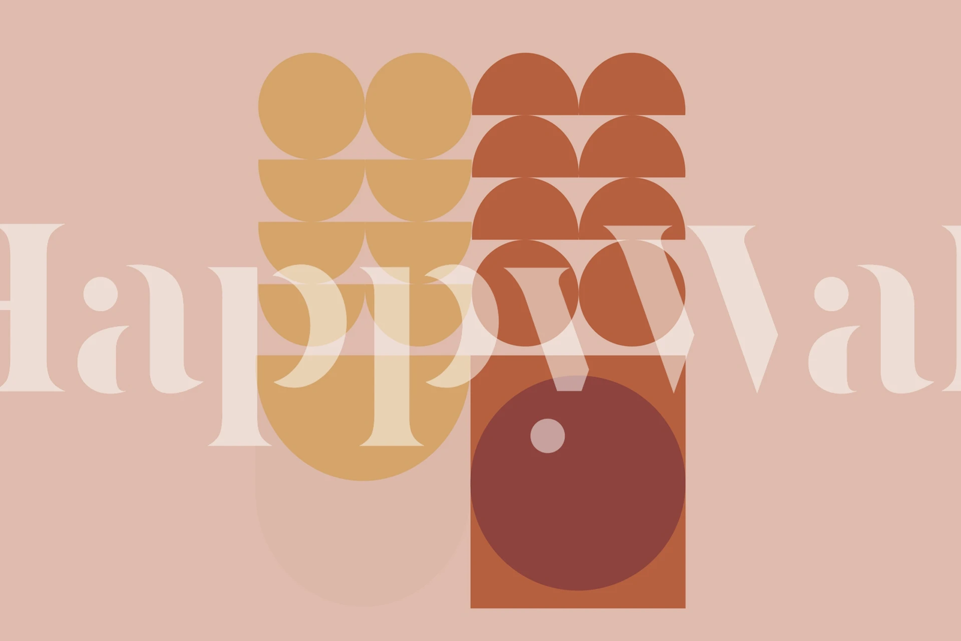 Geometric circle patterns in warm oranges and beige wallpaper