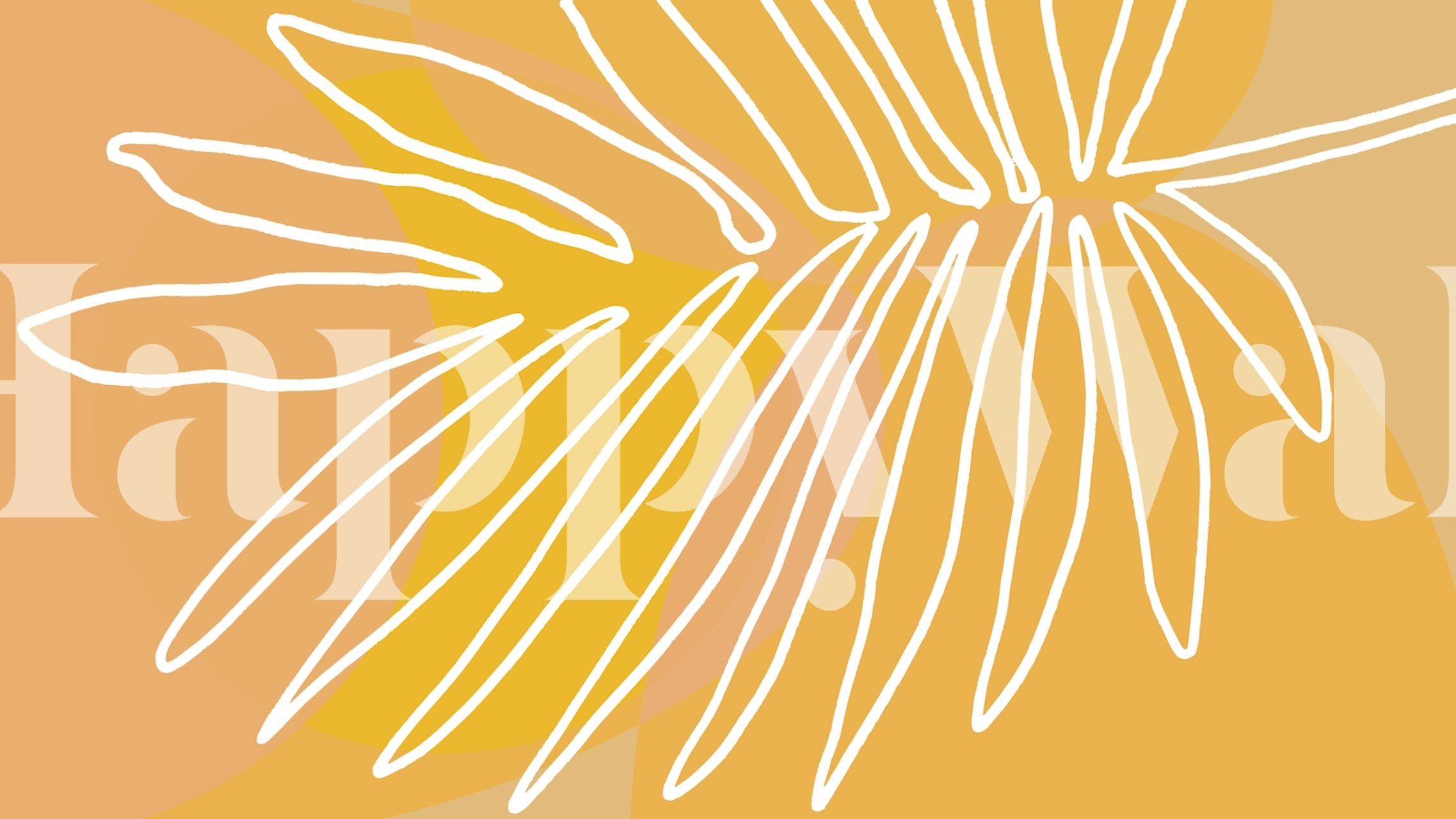 Golden leaf abstraction wallpaper in a room