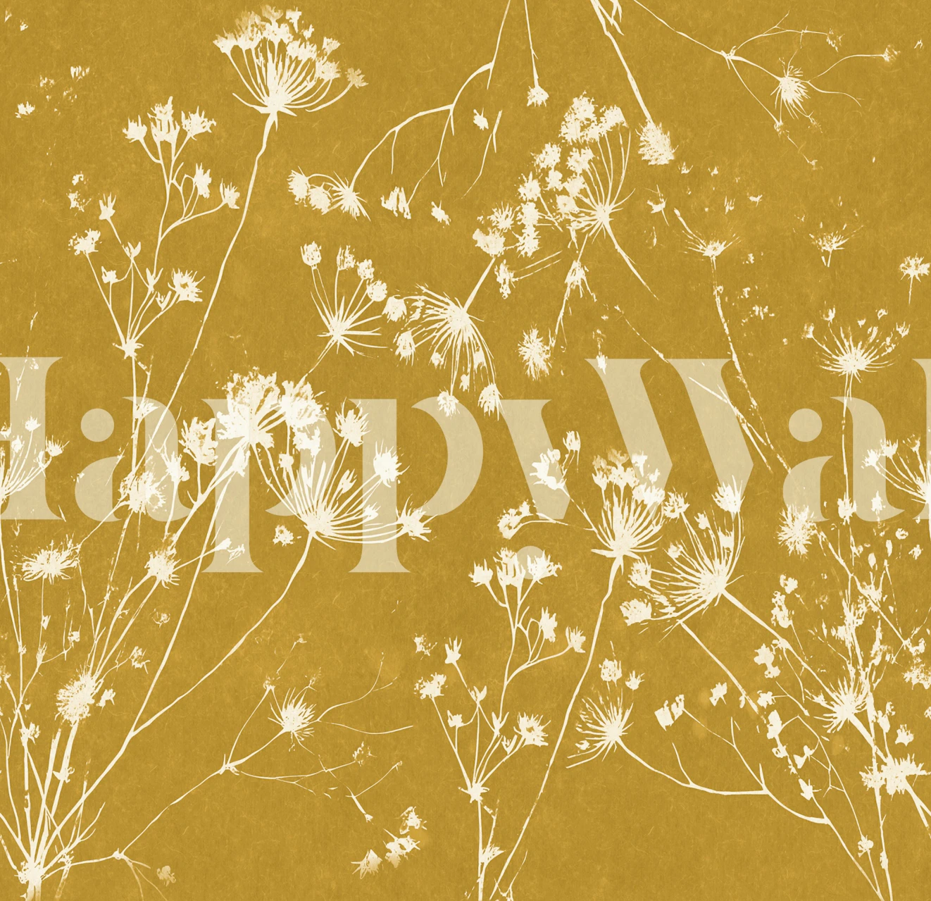 Tapeta Golden Leaf Abstraction w pokoju