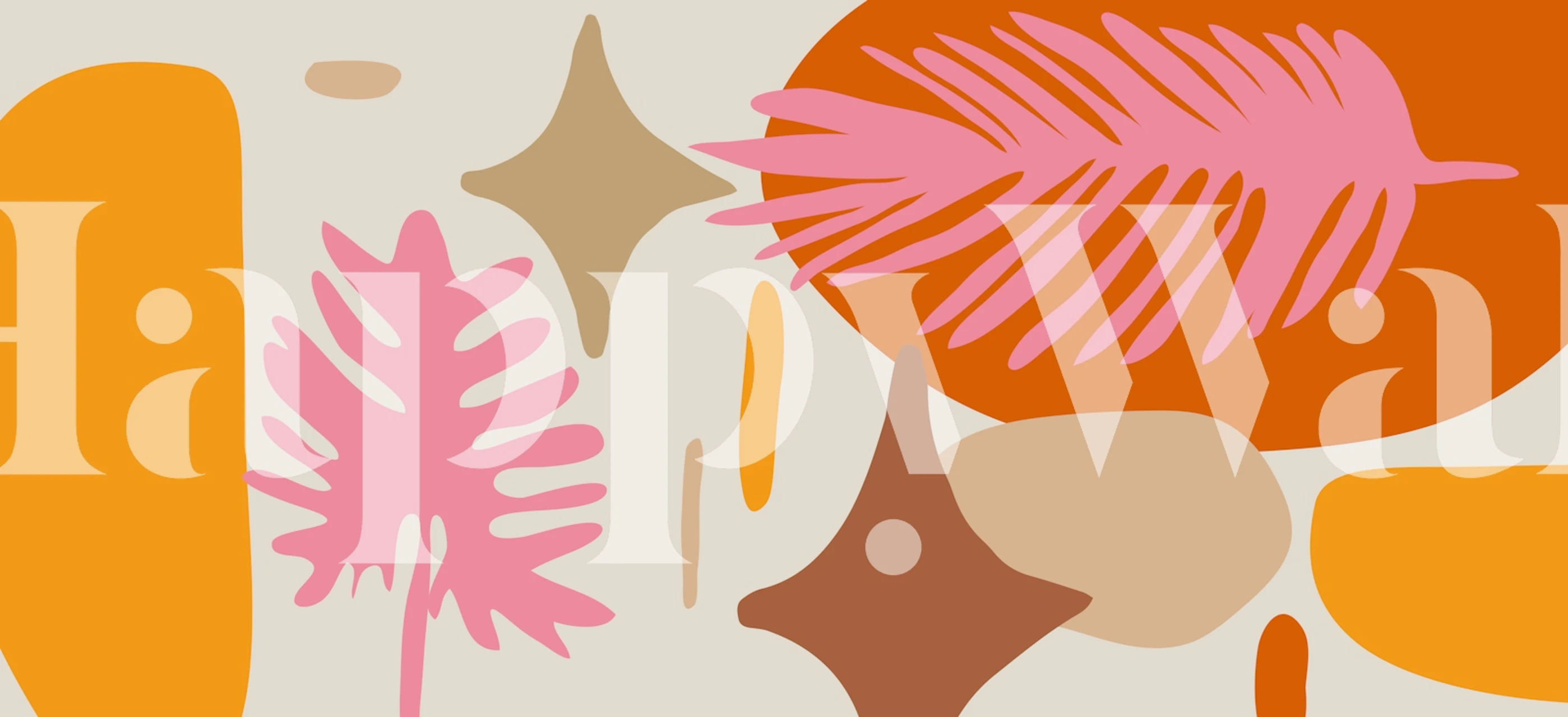 Tropical Flair Art Decor tapetti huoneessa