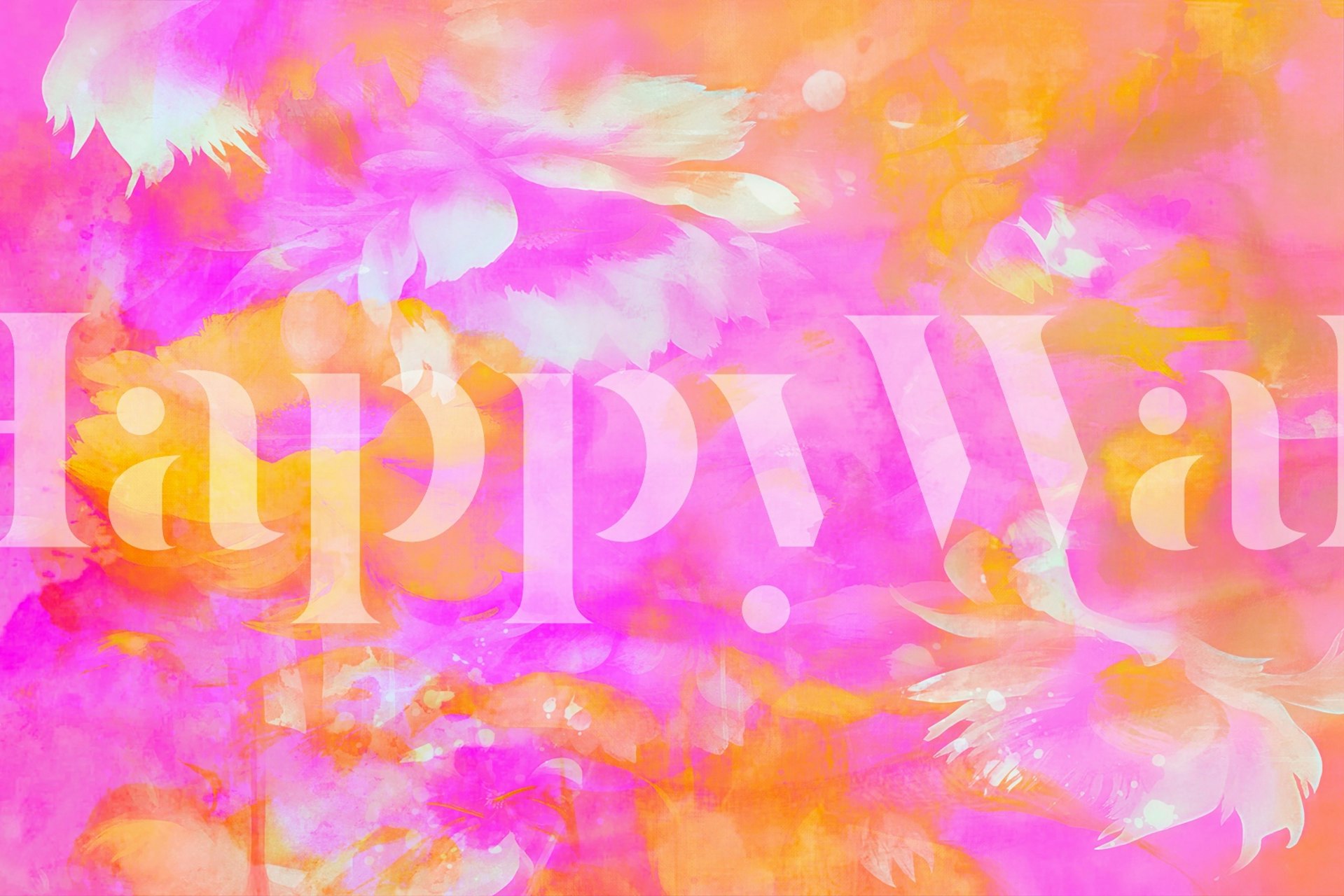 Tropical Blush Floral wallpaper in a room