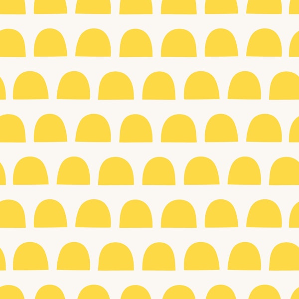 Minimalist Yellow Half Circle Rows on White