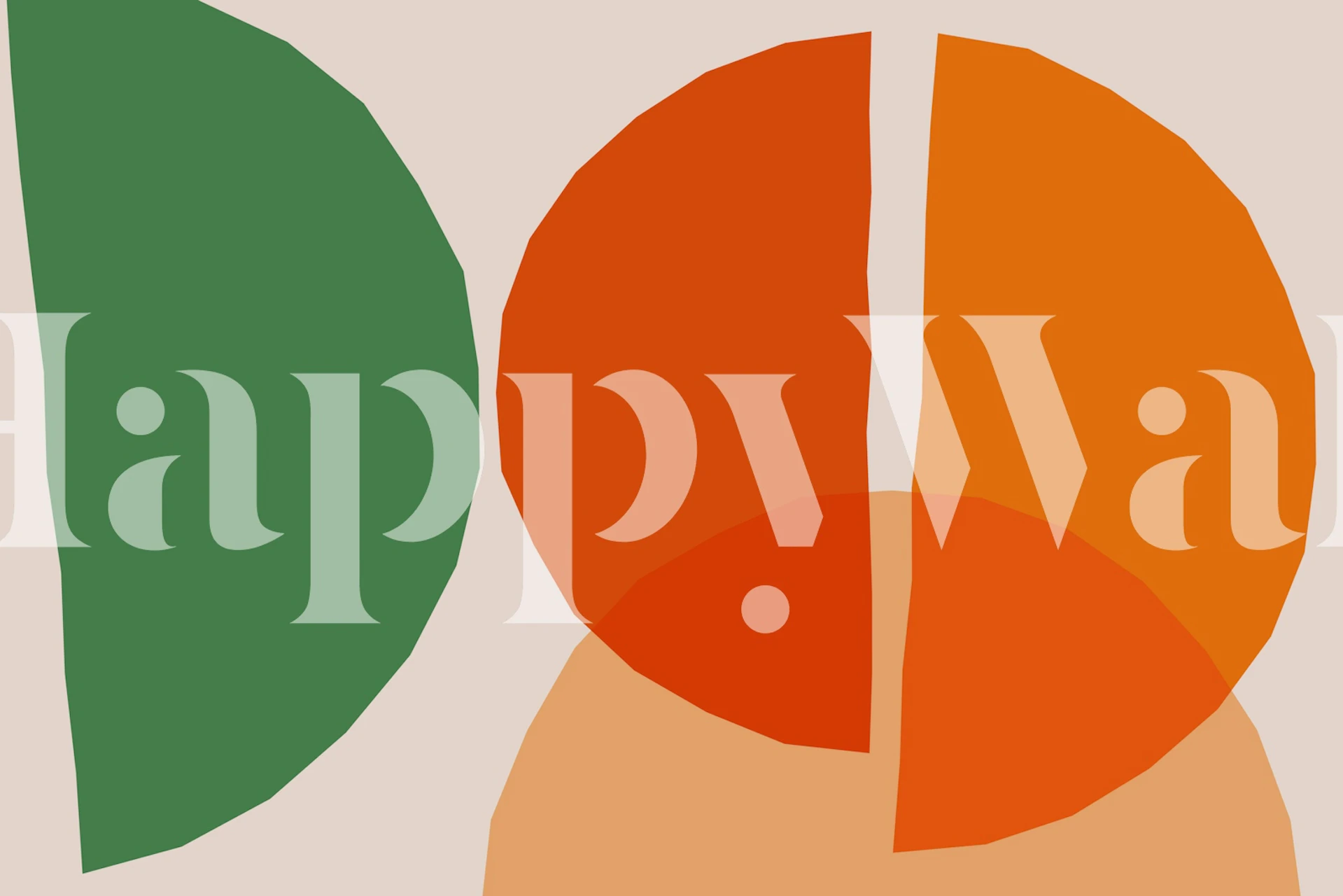 Terracotta geometric art wallpaper in a room