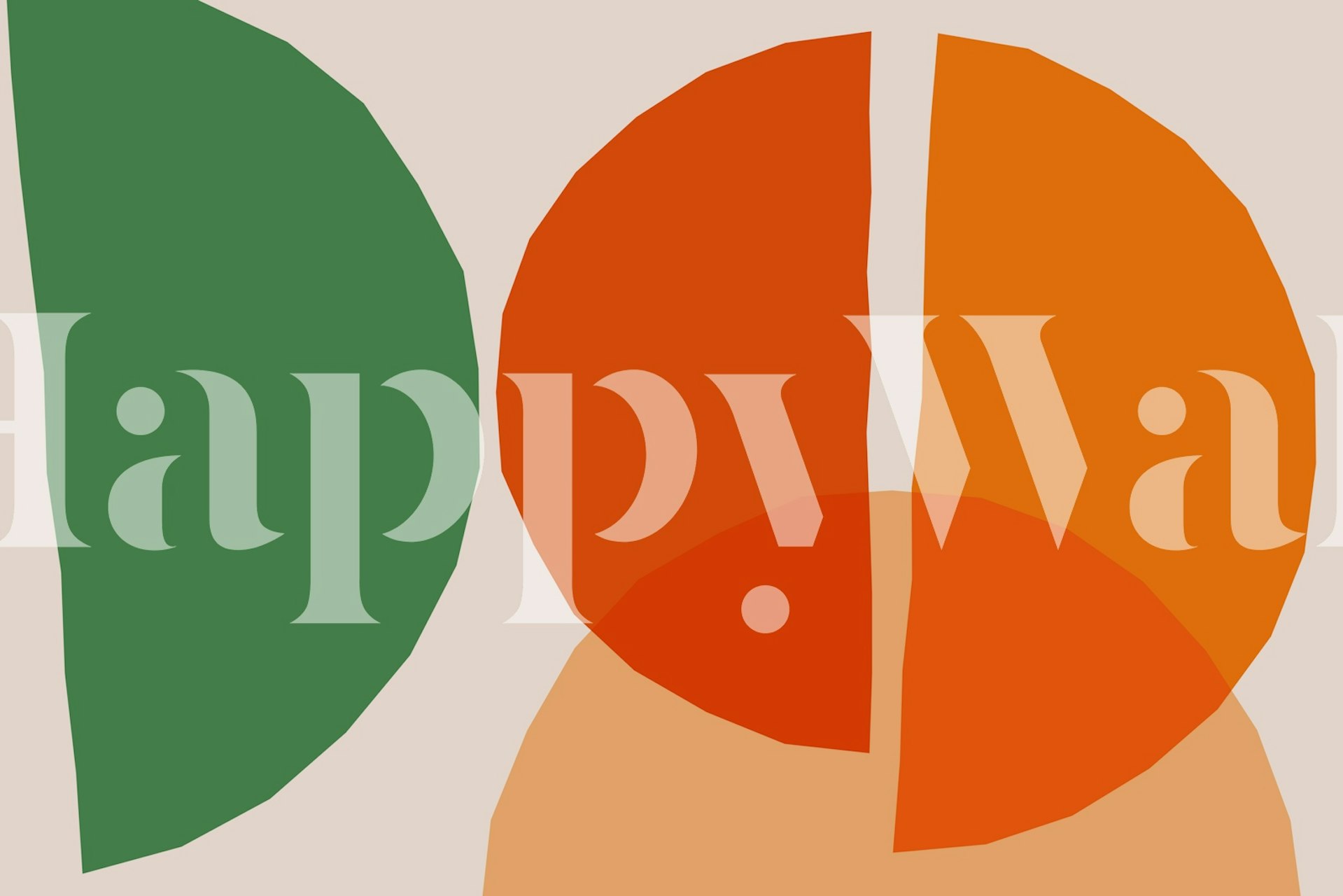 Terracotta geometric art wallpaper in a room