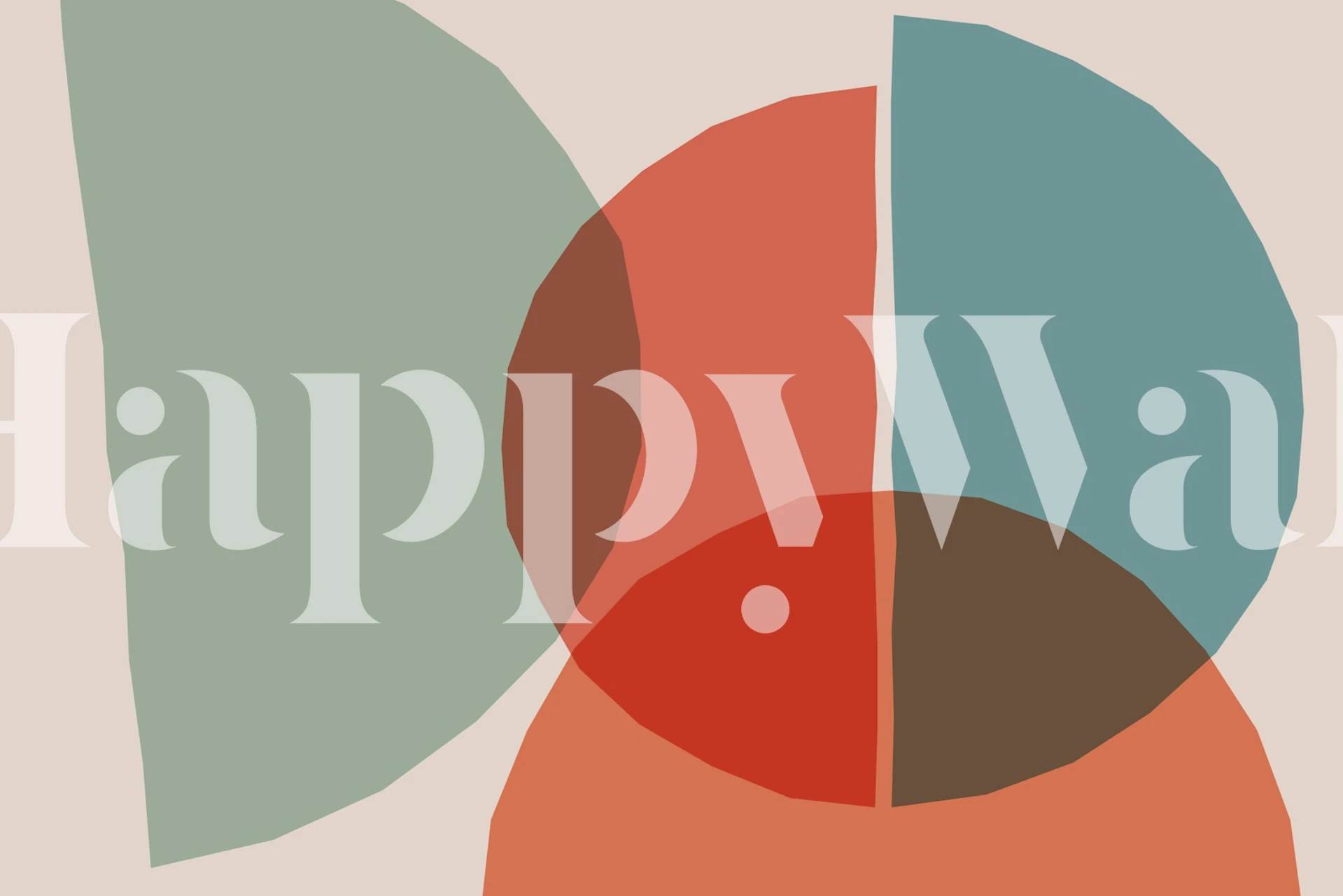 Carta da parati Abstract Art Shapes esposta in una stanza