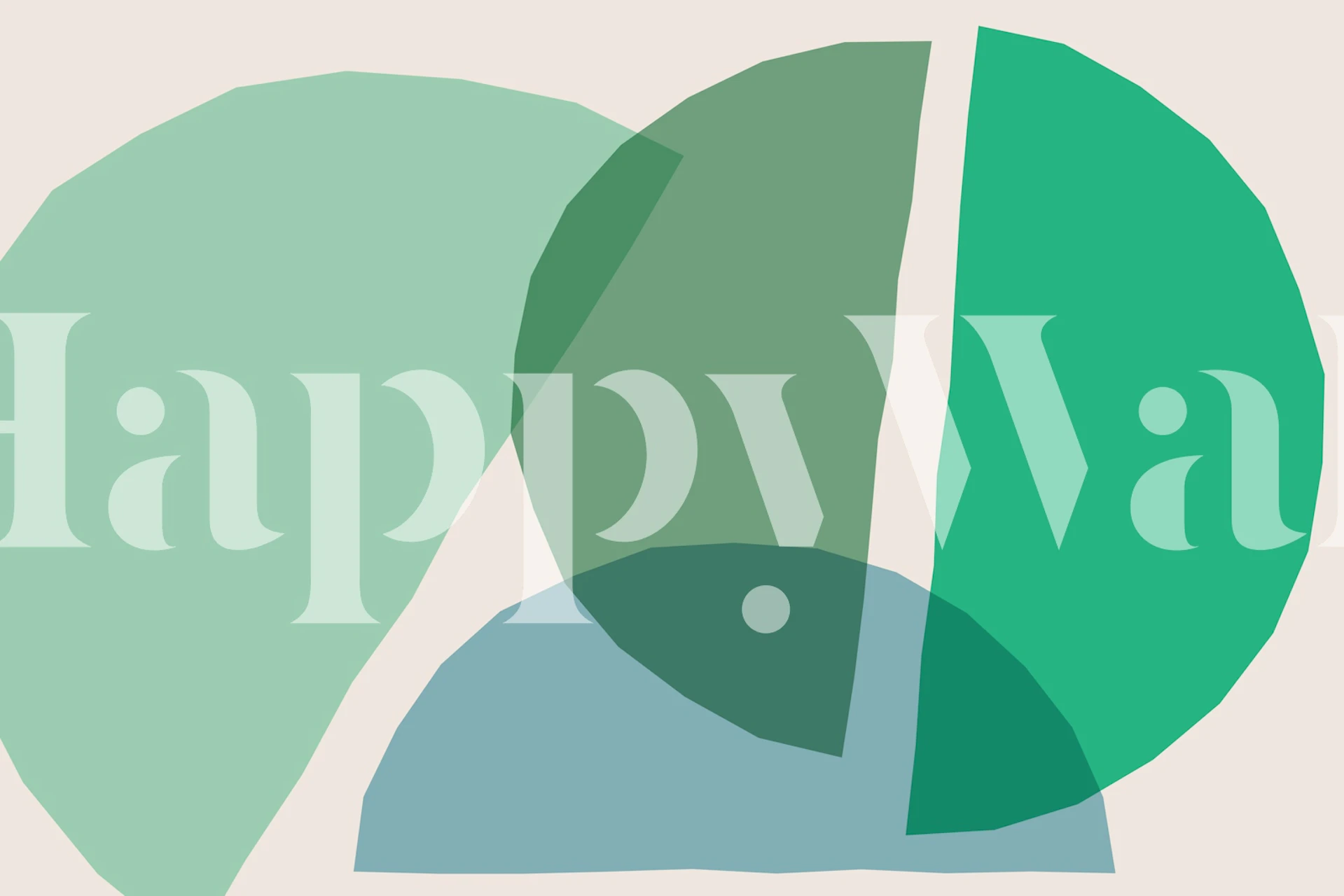 Modern geometric wallpaper featuring overlapping green and blue shapes