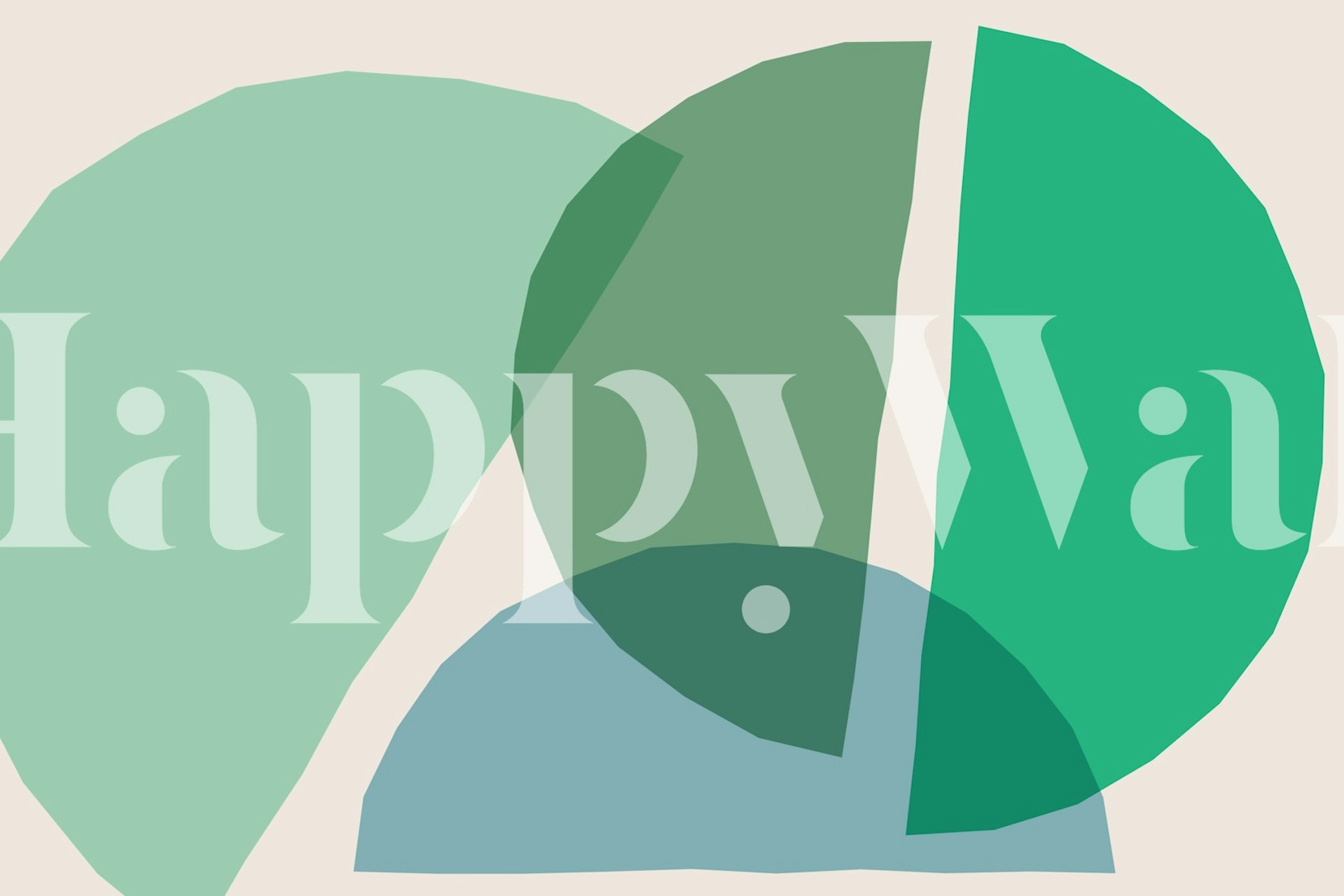 Modern geometric wallpaper featuring overlapping green and blue shapes