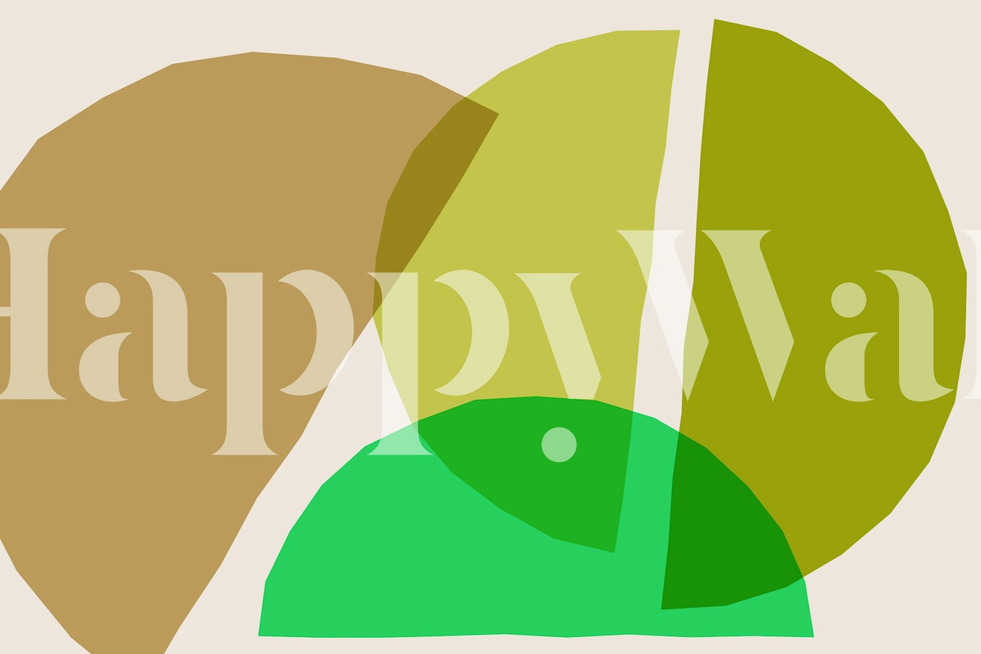 Tapeta Mid-Century Shape Art u prostoru