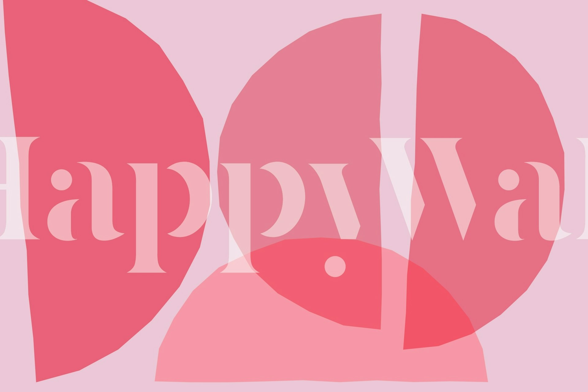 Geometric shapes in shades of pink on light pink wallpaper