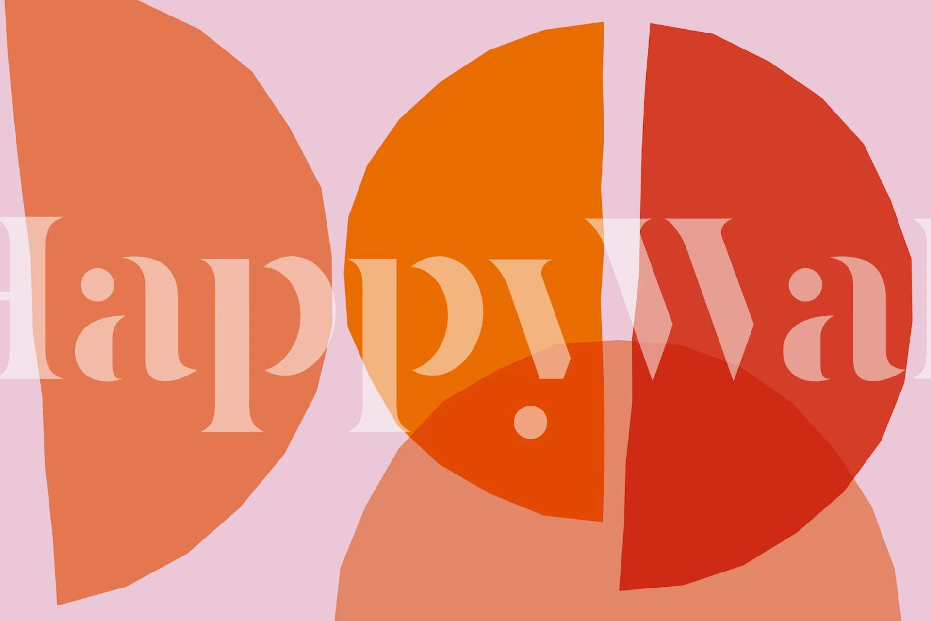 Colorful abstract shapes in orange, pink, and red wallpaper