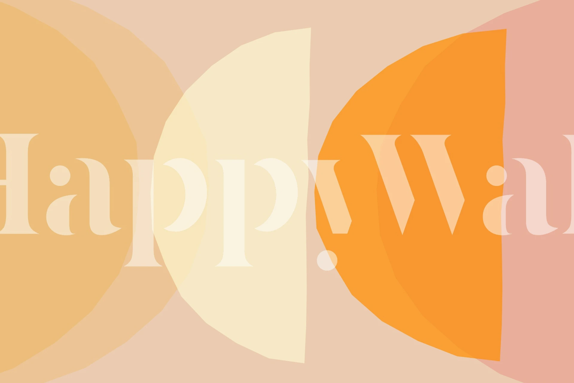 Warm tonal forms wallpaper displayed in a room