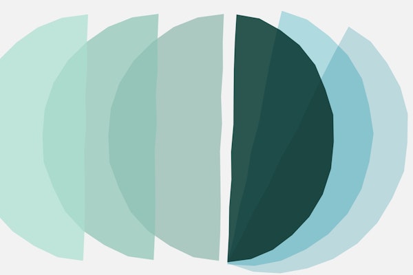 Abstract Aqua Mid-Century Art