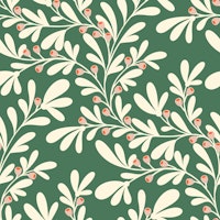 Cream Berry Branch tapet