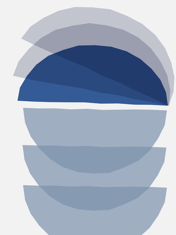 Abstract Blue Curves Decor