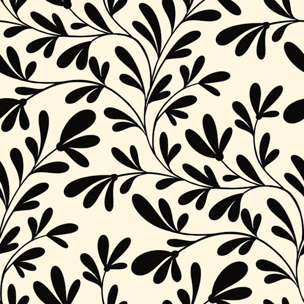 Trailing Black Branches on Cream