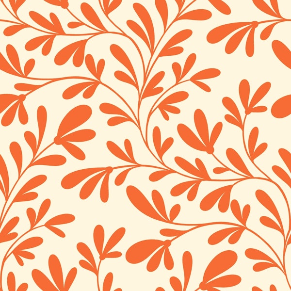 Coral Trailing Branches on Cream