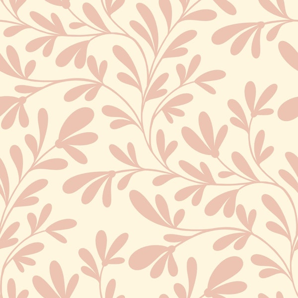 Soft Pink Trailing Branches on Cream