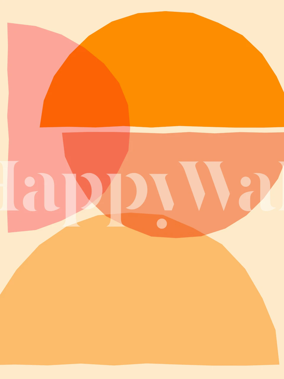 Abstract circle patterns in orange, pink, and peach colors wallpaper