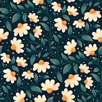 Midnight Daisy Garden papel pintado