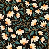 Enchanting Midnight Daisy papel pintado