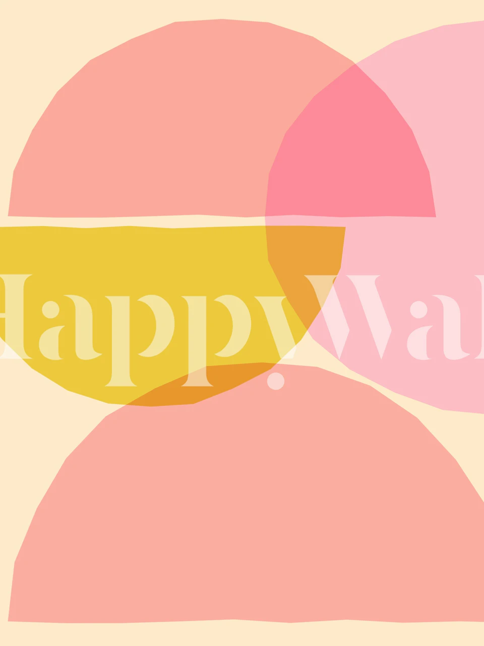 Pastel geometric shapes in pink, yellow, and peach wallpaper