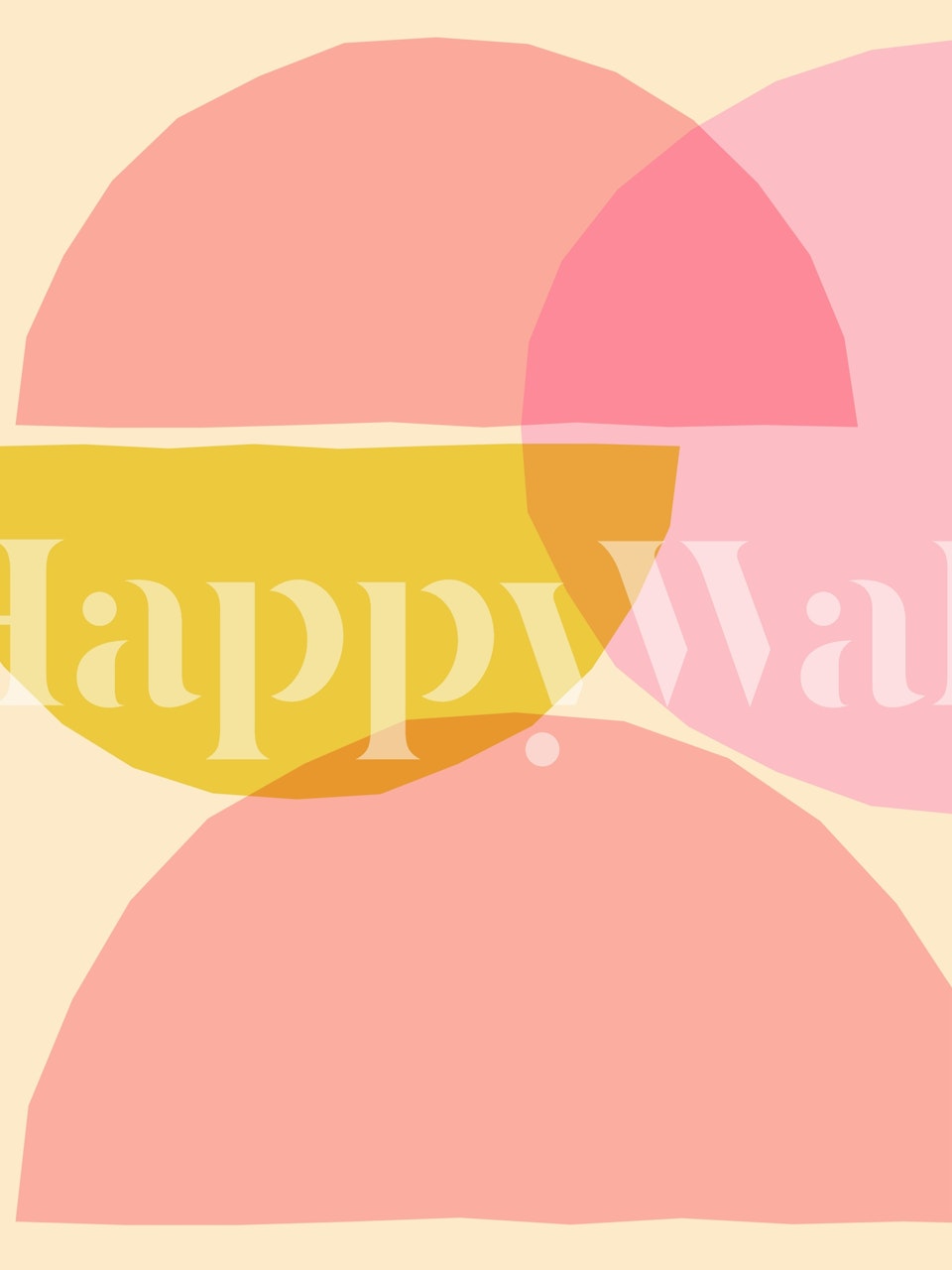 Pastel geometric shapes in pink, yellow, and peach wallpaper