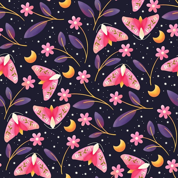 Moonlit Moths & Blossoms