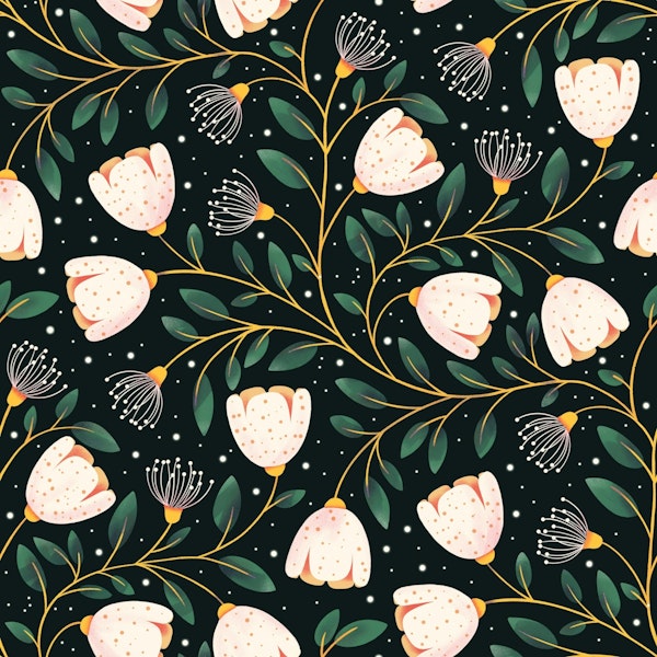 Midnight Garden Blooms