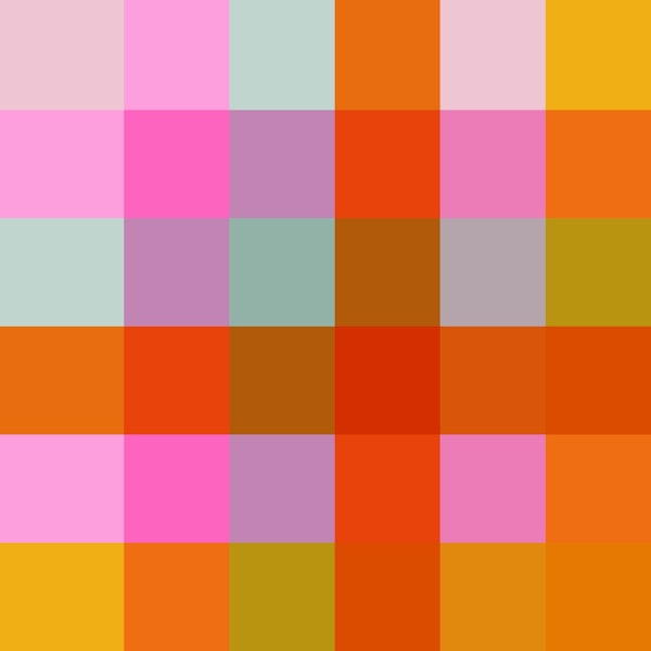 Retro Pink and Orange Geometric Plaid Pattern