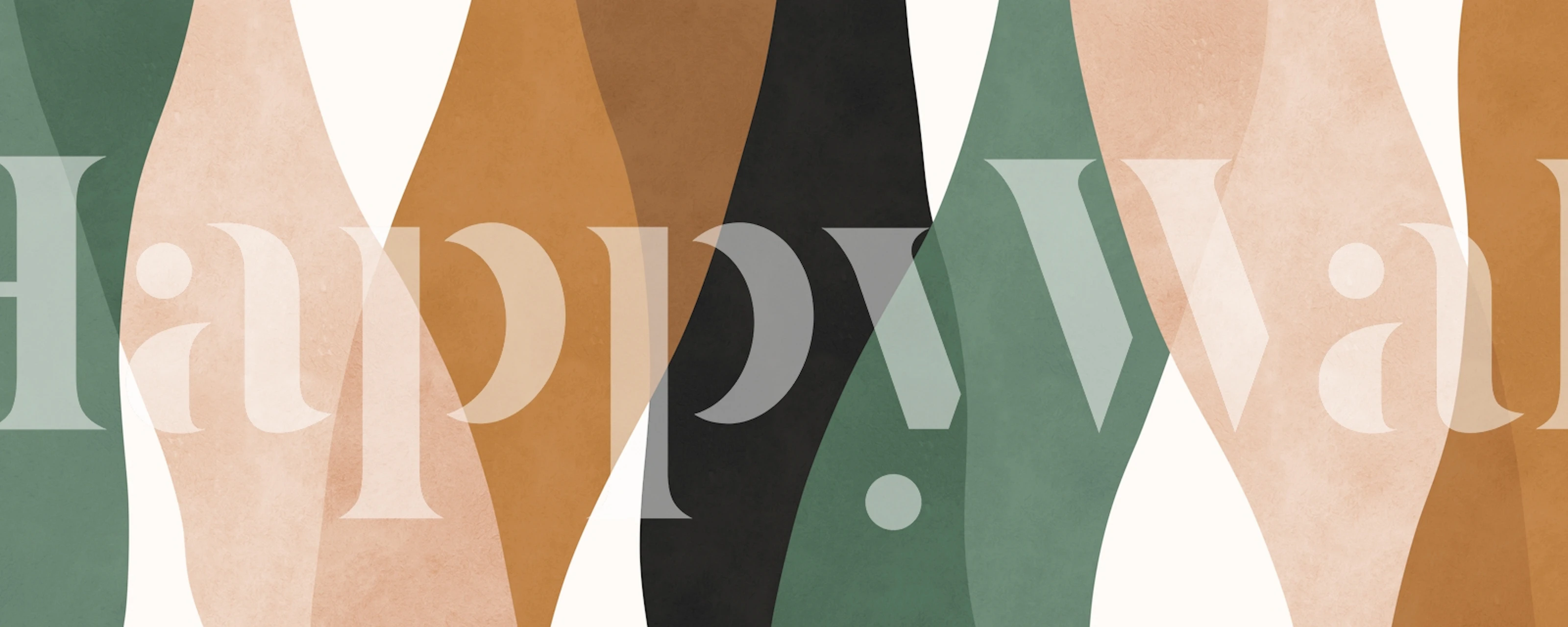 Geometric earth tones wallpaper in green, brown, black, and beige