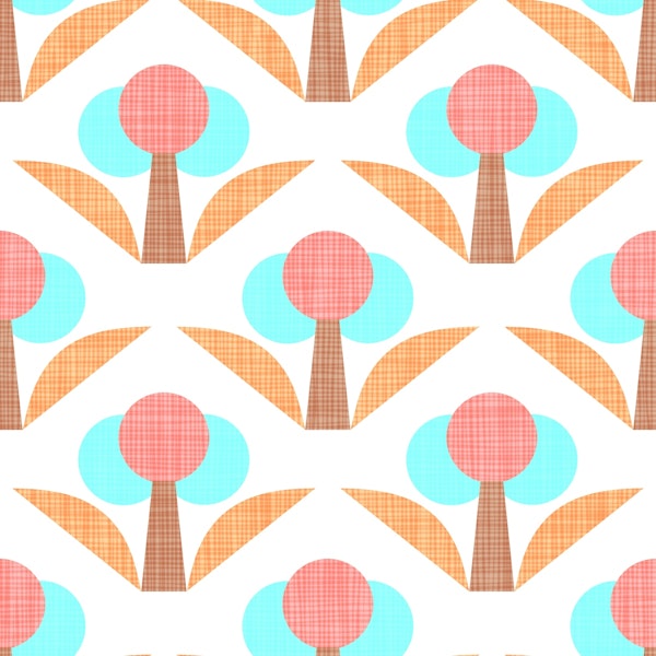 Minimal geometric floral pattern