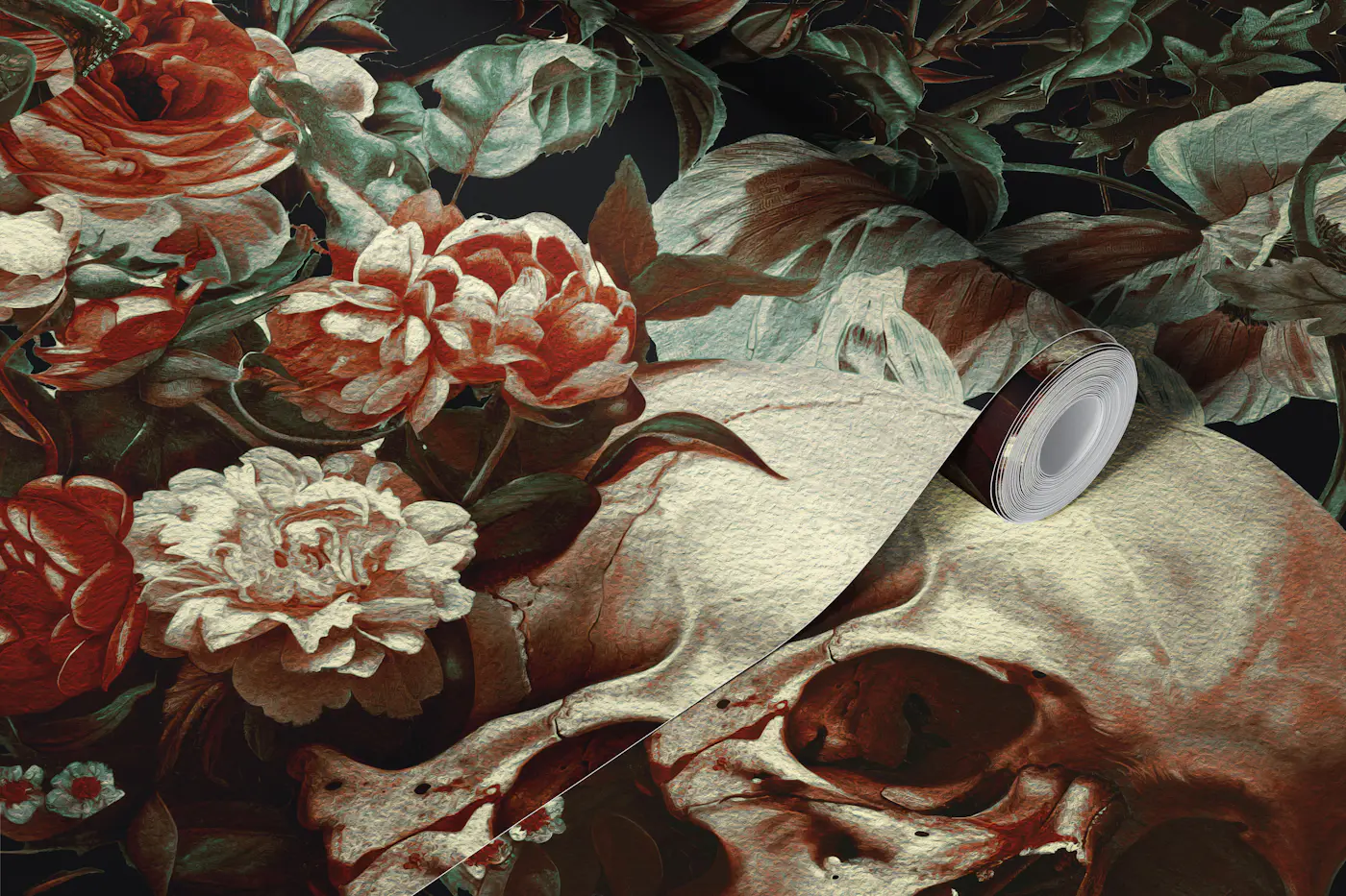Skull Garden Charm wallpaper roll
