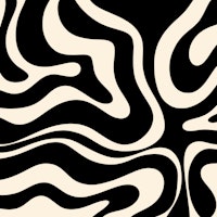 Modern Retro Liquid Swirl Black and Cream papel pintado