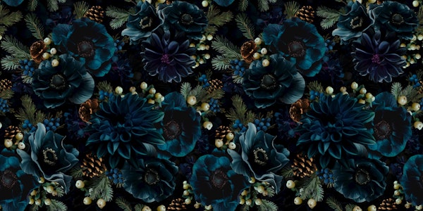 Dark Moody Wintry Baroque Flower Garden