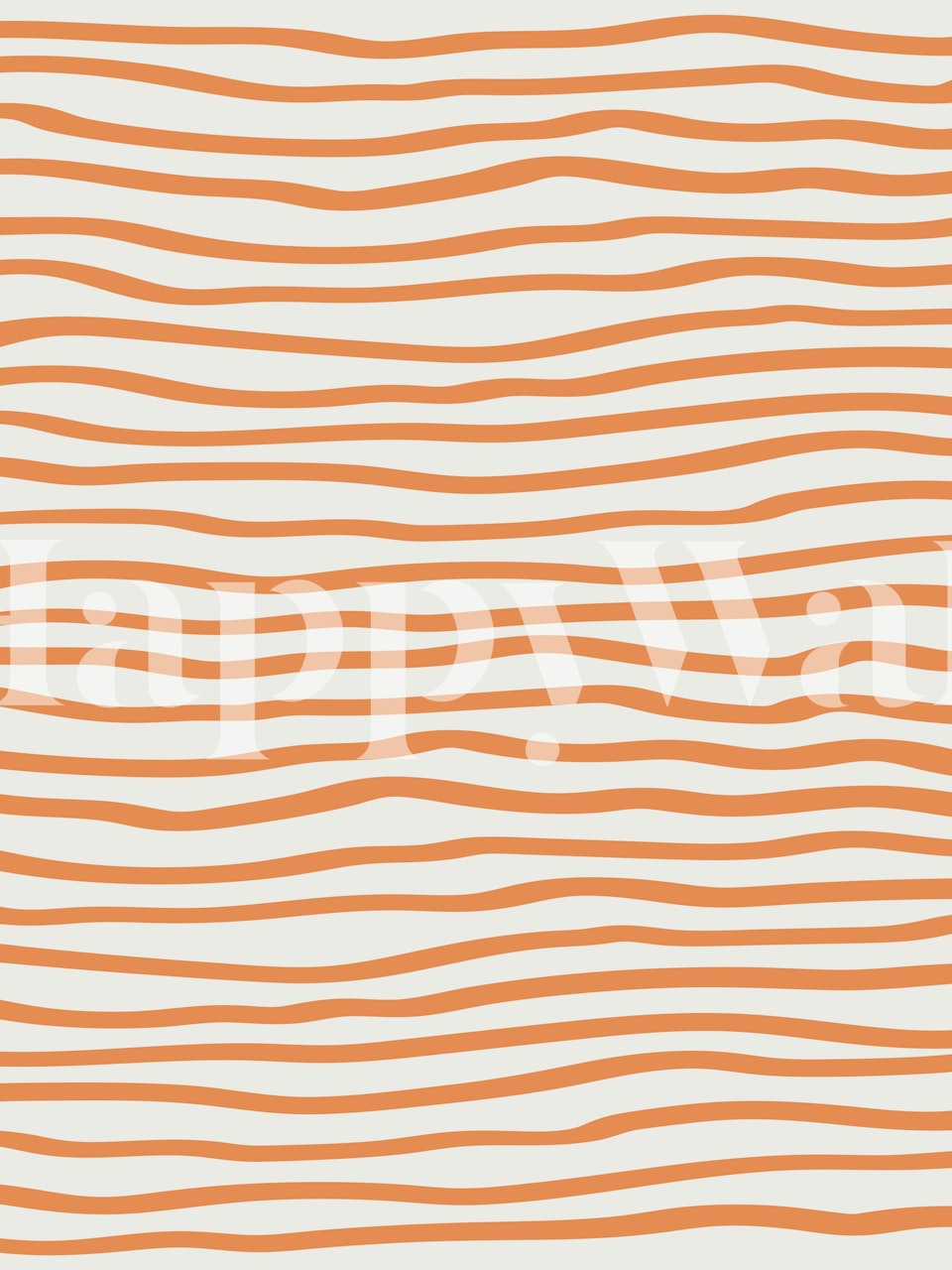 Orange curves abstract wallpaper in a room