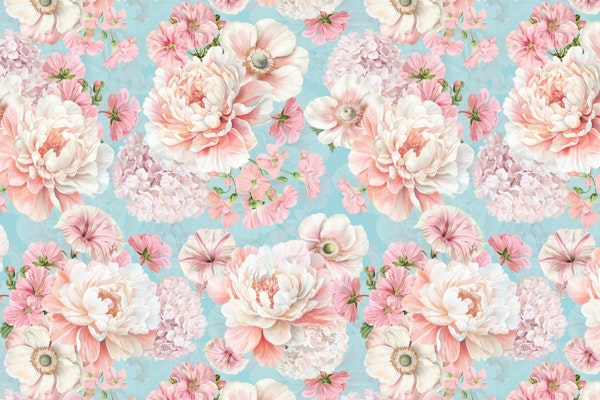 Pastel Rococo Flower Summer Garden