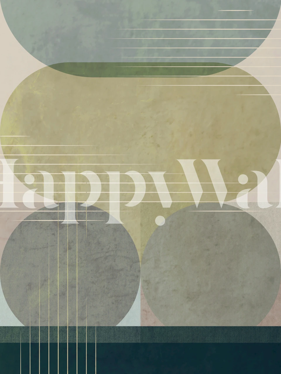 Modern Art Deco Sage Green Tapetdesign