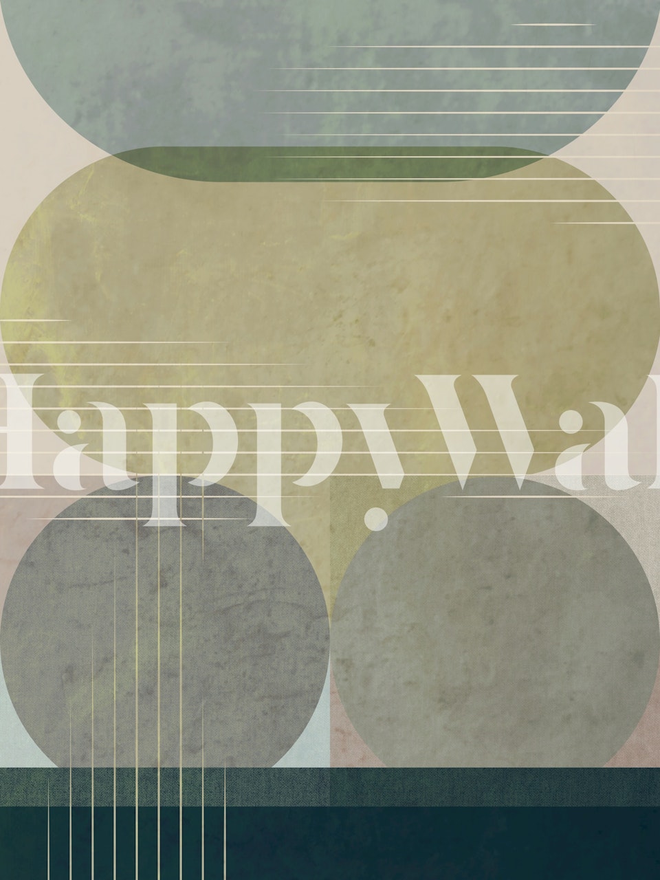 Geometric shapes in sage green, beige, and gray tones wallpaper