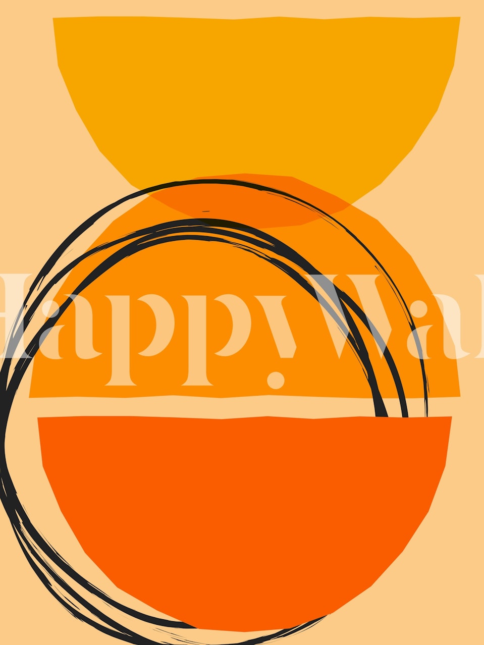 Tapeta Circular Chic Art wyświetlona w pokoju