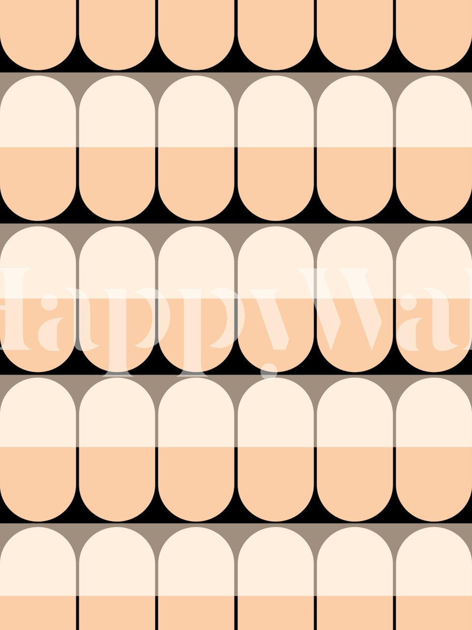 Beige and black geometric patterns wallpaper