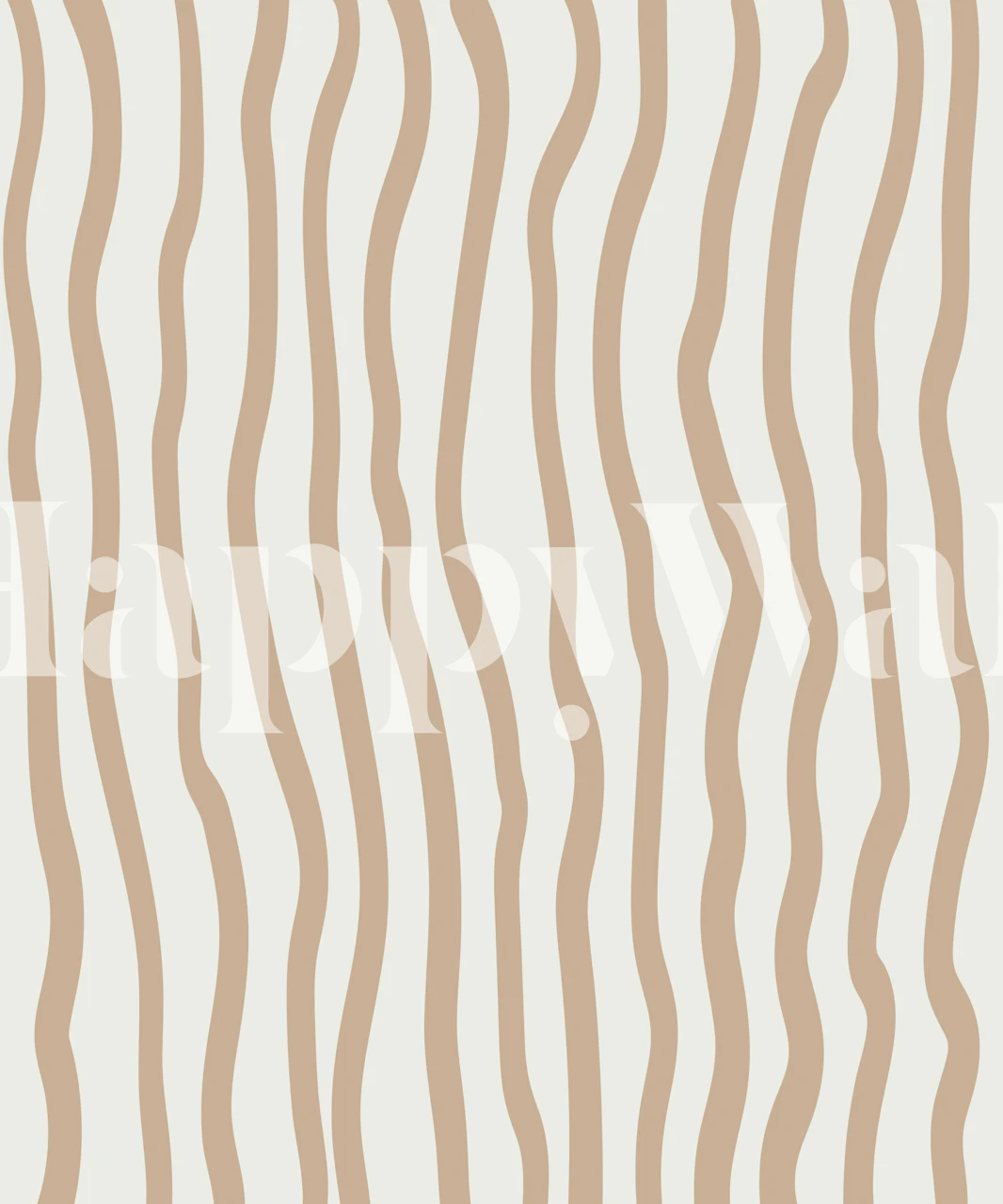 Beige wavy lines on a soft white background, modern wallpaper