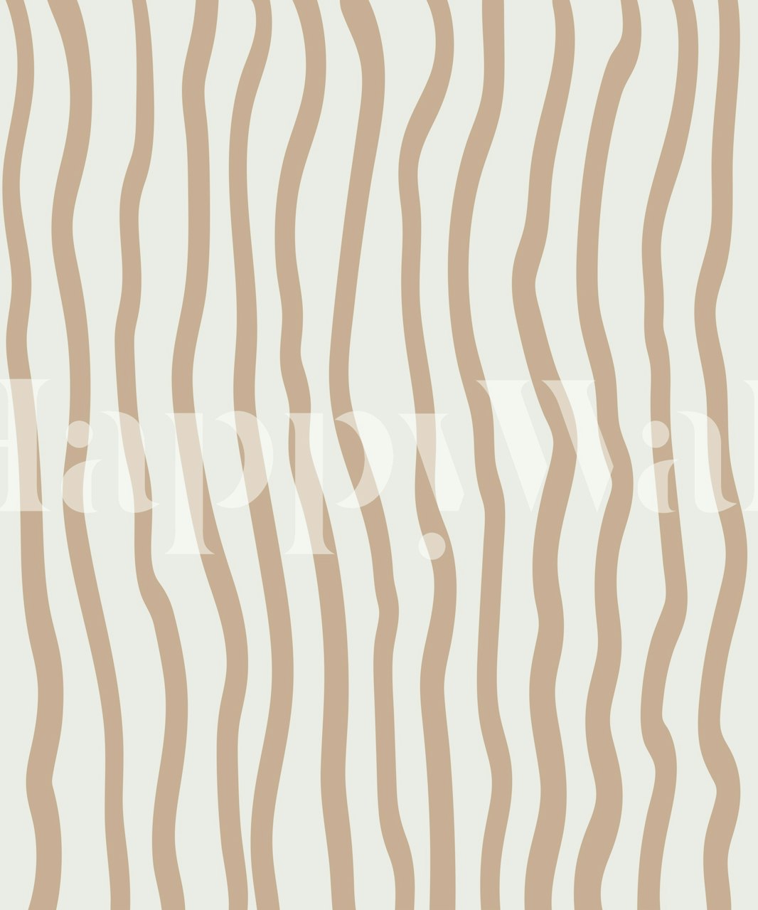 Beige wavy lines on a soft white background, modern wallpaper