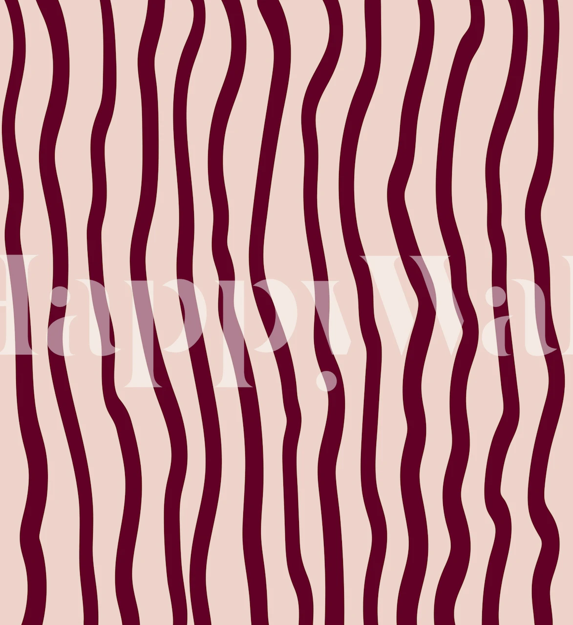 Burgundy Swirl Stripes behang in een kamer