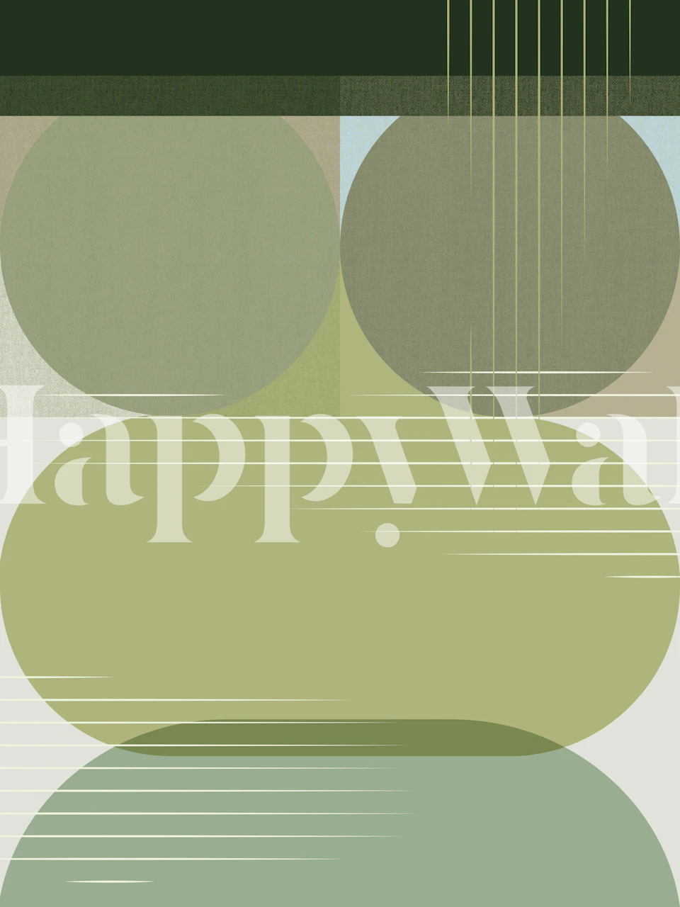 Sage Green Geometry tapetti huoneessa