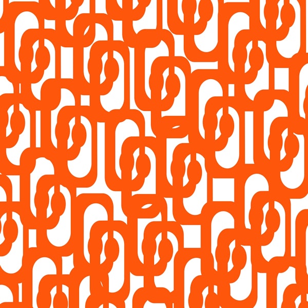 Mid Century Modern Orange Loops Abstract