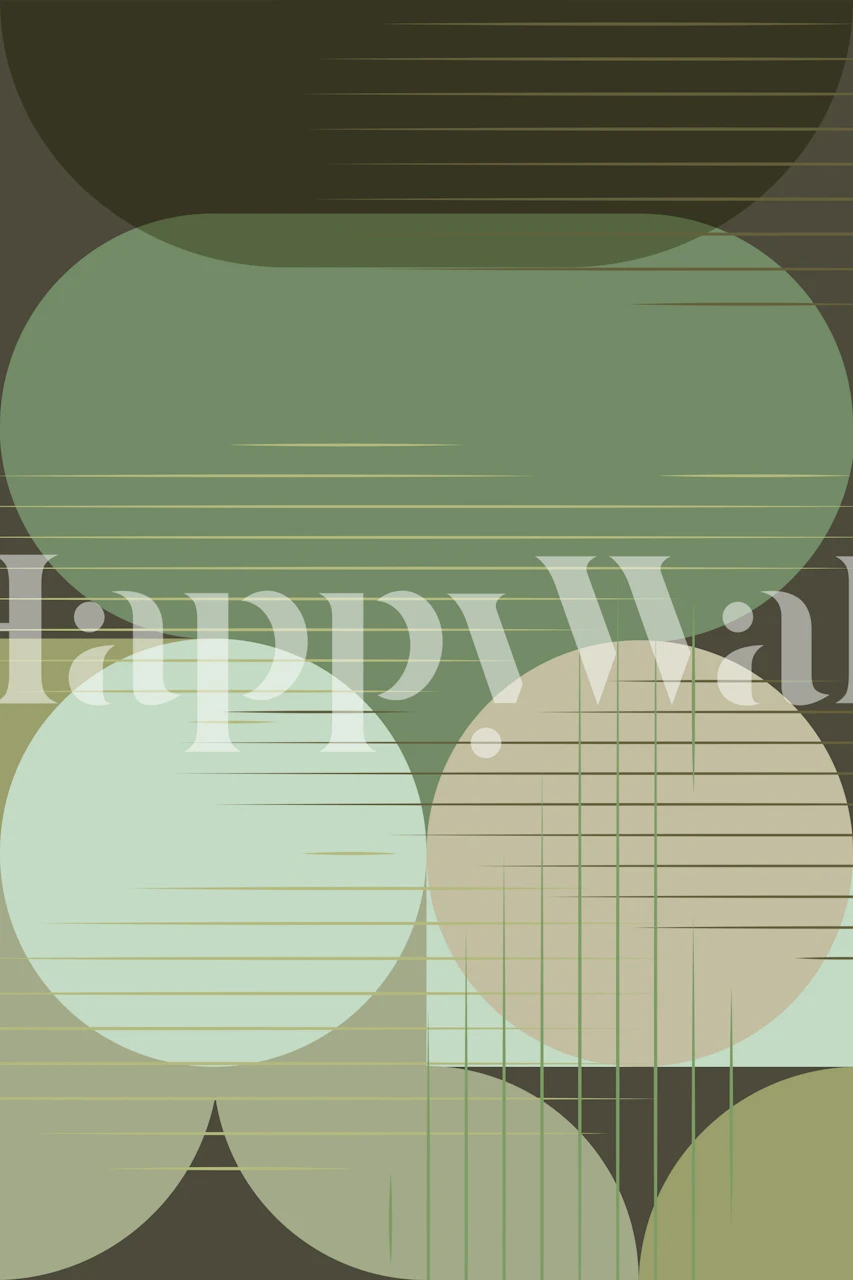 Retro Geometric Serenity-Tapete in einem Raum