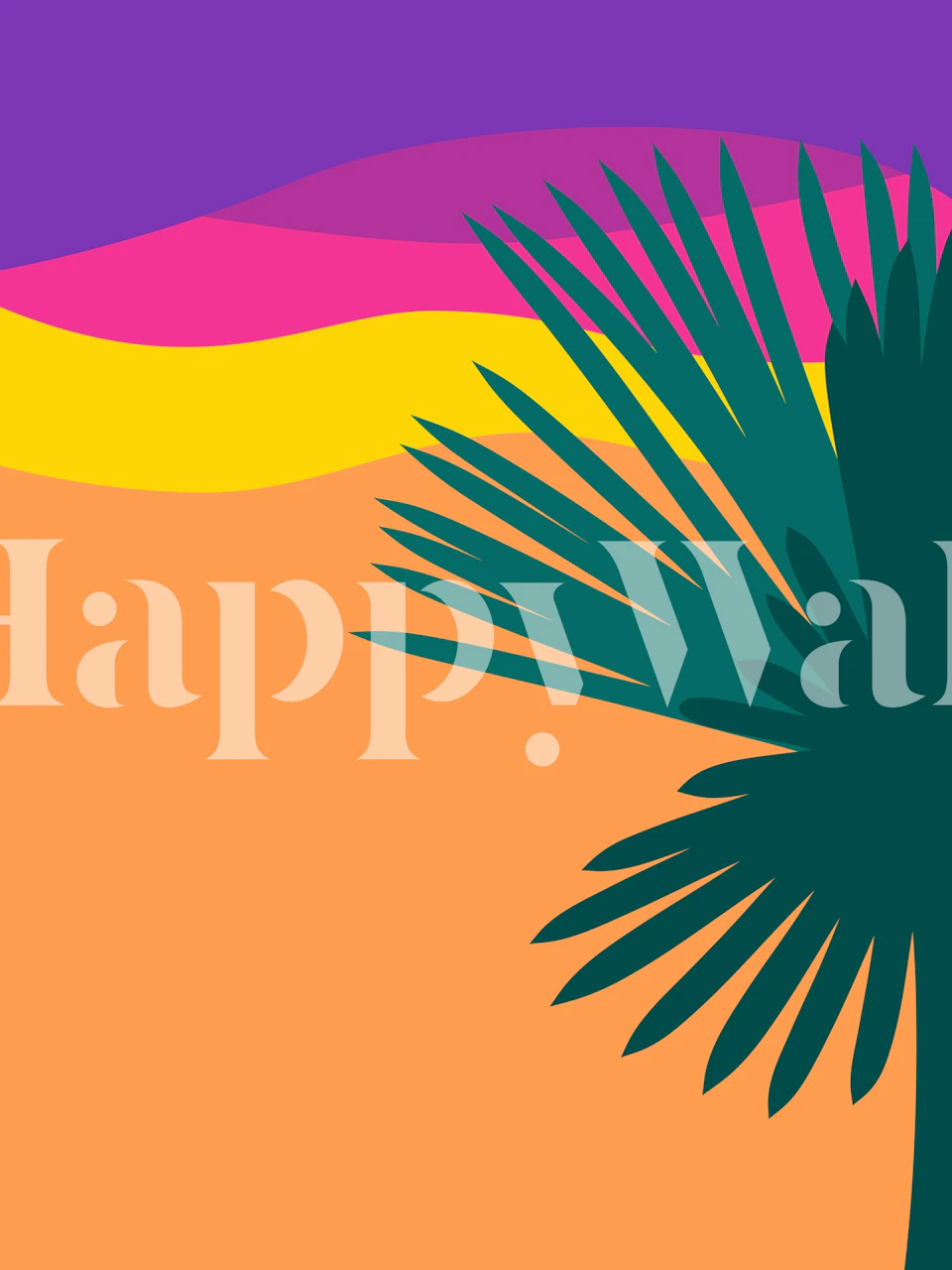 Tropical Sunset Bliss wallpaper in una stanza