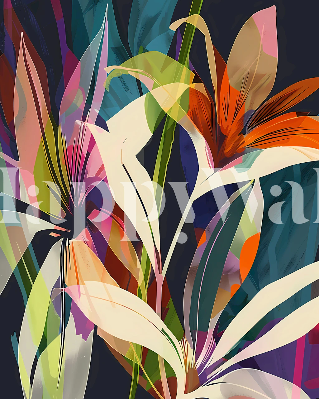 Vibrant Tropical Garden 41 wallpaper in a room