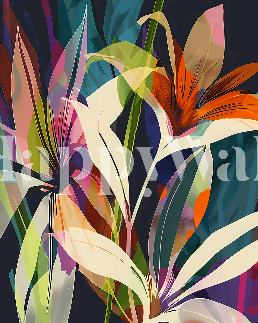 Vibrant Tropical Garden 41 wallpaper in a room